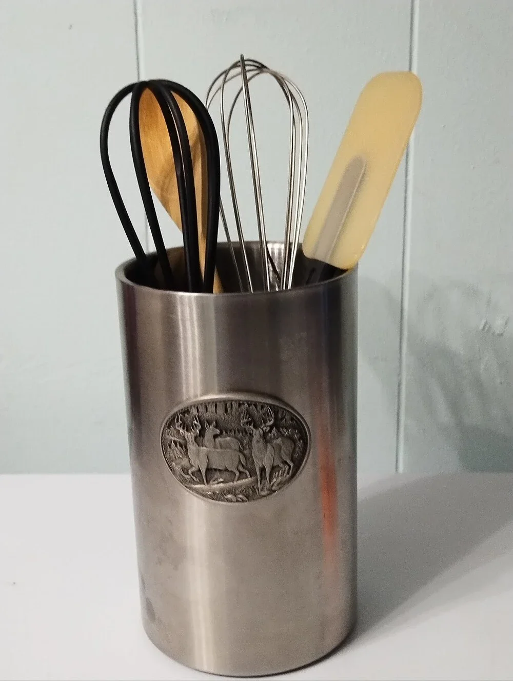 Brushed Stainless Steel Deer Embossed Wine Cooler Or Chiller